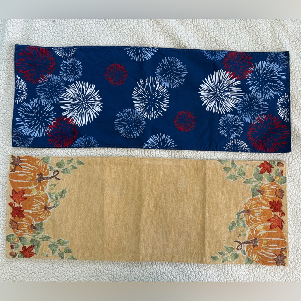 Set of Two Seasonal Table Runners Fall and Summer